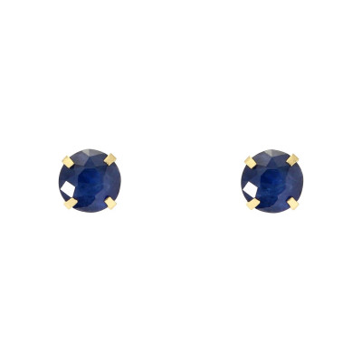 Boucles d'oreilles Or Jaune 750 Saphir 5mm