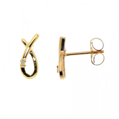 Boucles d'oreilles Or  Jaune Diamant  0.01ct