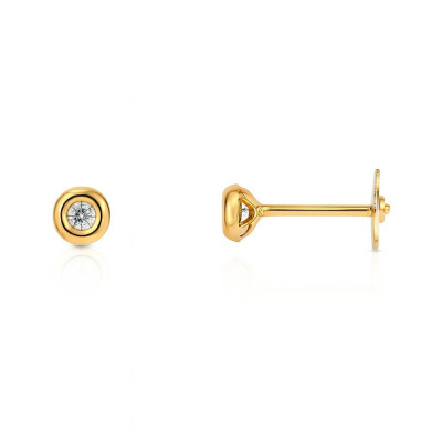 Boucles d'oreilles Or Jaune Diamant 0.08 carat