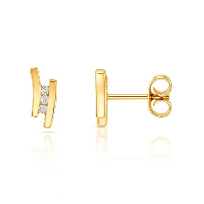 Boucles d'oreilles Or Jaune Diamant  0.09ct