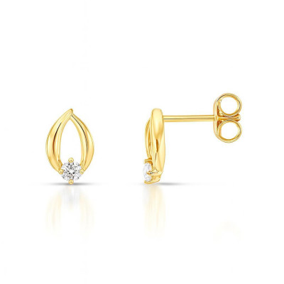 Boucles d'oreilles Or  Jaune Diamant  0.1ct