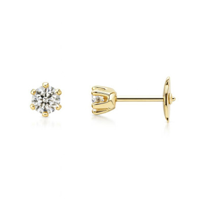 Boucles d'oreilles Or Jaune Diamant 0.46ct G Si