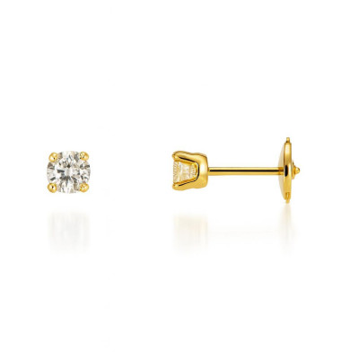 Boucles d'oreilles Or Jaune Diamant 0.56ct G Si