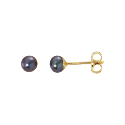 Boucles d'oreilles Or Perle de culture teintées 4mm
