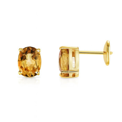 Boucles d'oreilles OrJaune 750 Saphir Jaune traité