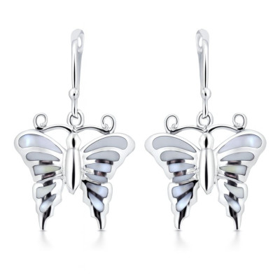 Boucles d'oreilles Papillions Argent  Nacre
