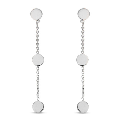 Boucles d'oreilles pendantes Argent 925 3 Pastilles