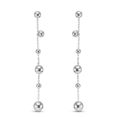 Boucles d'oreilles pendantes Argent 925 Boules d'argent