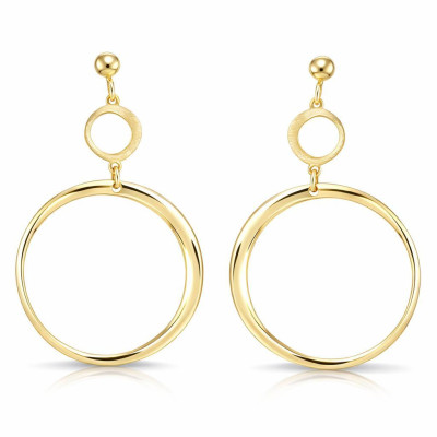 Boucles d'oreilles pendantes Argent 925 doré Cercles