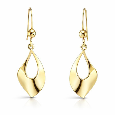 Boucles d'oreilles pendantes Argent 925 doré Goutte