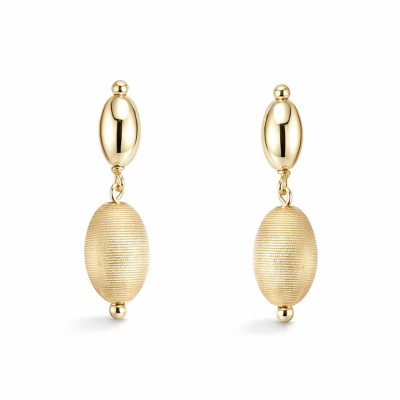 Boucles d'oreilles pendantes Argent 925 doré Olives