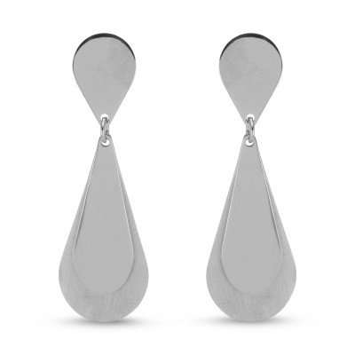 Boucles d'oreilles pendantes Argent 925 Gouttes 2 textures