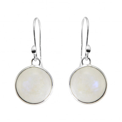 Boucles d'oreilles Pendantes Argent 925  Labradorite Ronde 12mm