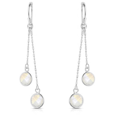 Boucles d'oreilles Pendantes Argent 925 Labradorite