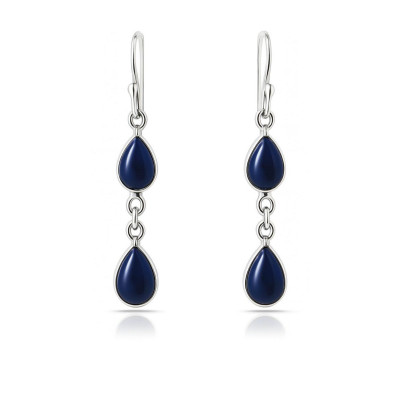 Boucles d'oreilles Pendantes  Argent 925 Lapis lazuli