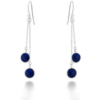 Boucles d'oreilles Pendantes Argent 925 Lapis lazuli