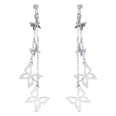 Boucles d'oreilles pendantes Argent 925 Papillons