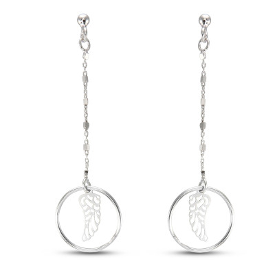 Boucles d'oreilles pendantes Argent 925 Plume