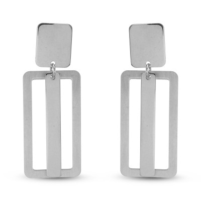 Boucles d'oreilles pendantes Argent 925 Rectangulaires
