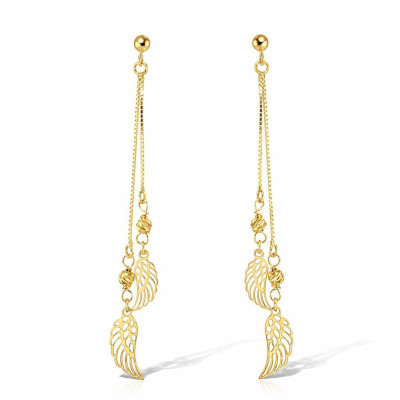 Boucles d'oreilles pendantes Argent 925 rhodié Ailes et boules ciselées