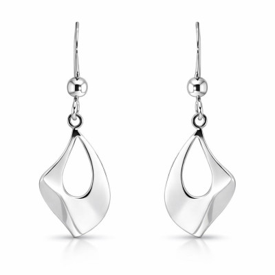 Boucles d'oreilles pendantes Argent 925 rhodié Goutte