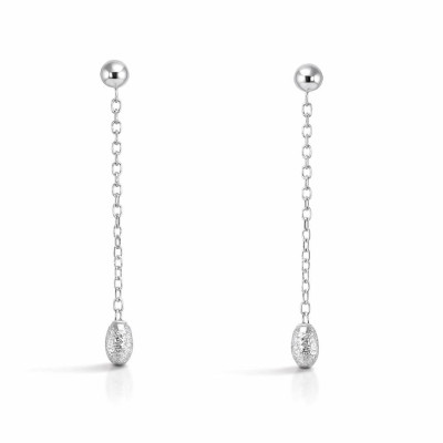 Boucles d'oreilles pendantes Argent 925 rhodié Olive