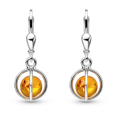 Boucles d'oreilles Pendantes Argent  Ambre