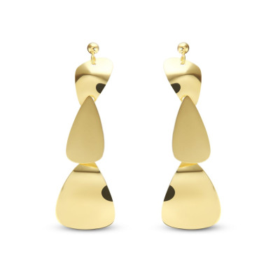Boucles d'oreilles Pendantes Argent Doré 3 formes triangulaires