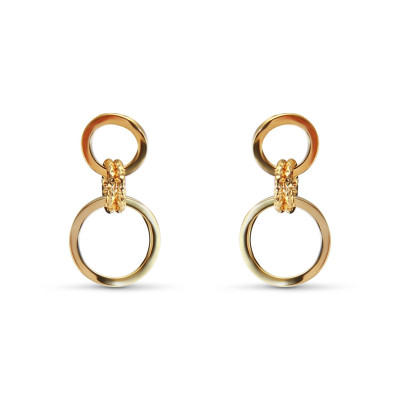 Boucles d'oreilles Pendantes Argent Doré Cercles
