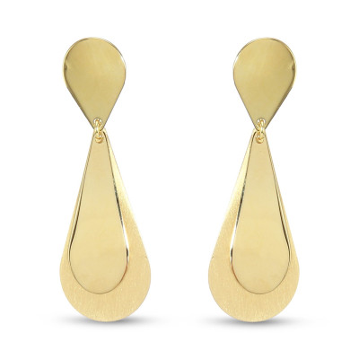 Boucles d'oreilles pendantes Argent Doré Gouttes 2 textures