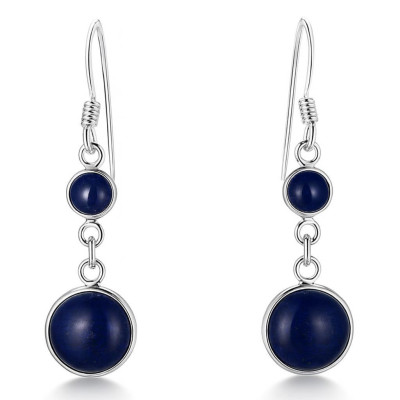 Boucles d'oreilles pendantes Argent et Lapis Lazuli