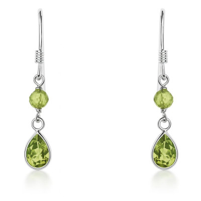 Boucles d'oreilles pendantes Argent et Péridot