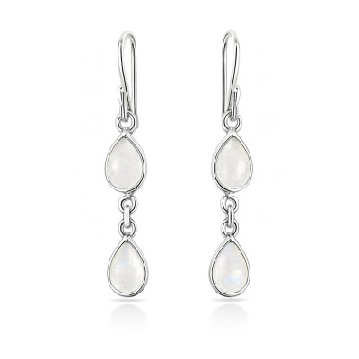 Boucles d'oreilles Pendantes Argent Labradorite Poire