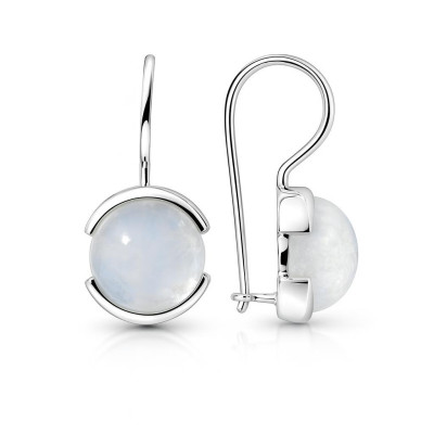 Boucles d'oreilles Pendantes Argent Labradorite Ronde 10mm