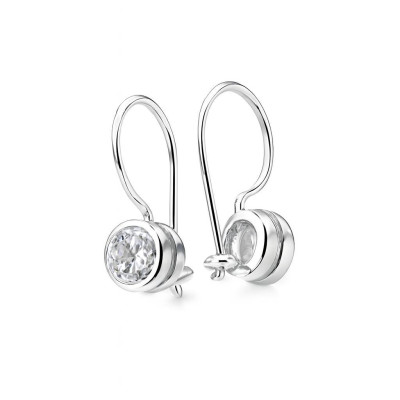 Boucles d'oreilles Pendantes Argent  Oxyde Rond 5mm