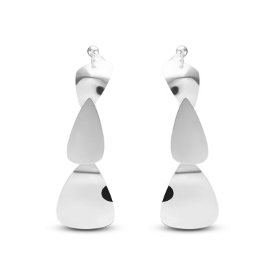 Boucles d'oreilles Pendantes Argent Rhodié 3 formes de gouttes