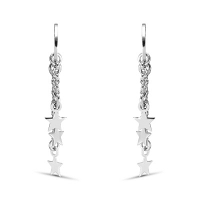 Boucles d'oreilles Pendantes Argent Rhodié Breloques suspendues