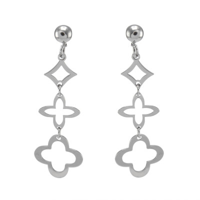Boucles d'oreilles pendantes Argent Rhodié formes géométriques
