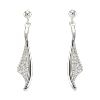 Boucles d'oreilles Pendantes en Argent 925 Rhodié et Oxydes