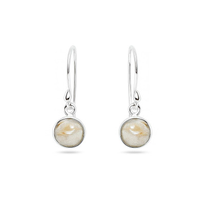 Boucles d'oreilles Pendantes en Argent et Labradorite