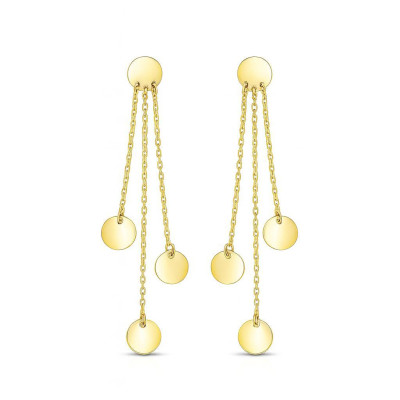 Boucles d'oreilles pendantes en or jaune 750