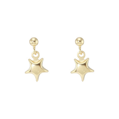 Boucles d'oreilles Pendantes Etoile  en Or Jaune 375