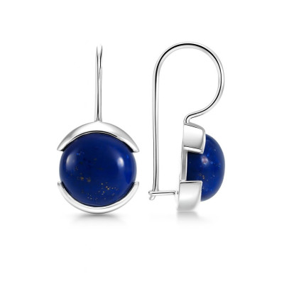 Boucles d'oreilles Pendantes Lapis Lazuli Cabochon 10mm