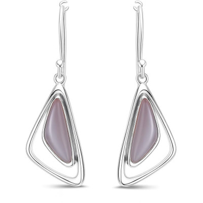 Boucles d'oreilles Pendantes Nacre Rose (4.4cm)