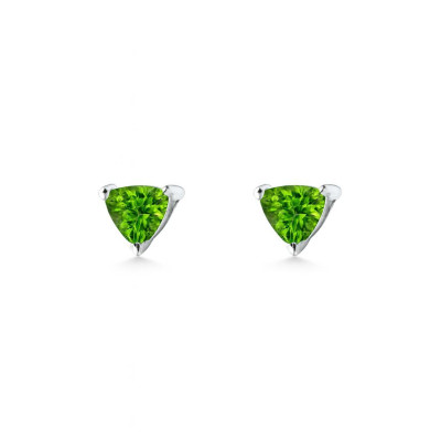 Boucles d'oreilles Péridot trillion 4mm en Argent 925