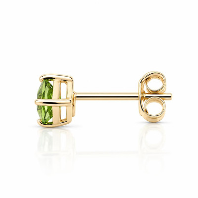 Boucles d'oreilles Péridot Trillion 5mm Or Jaune 375 , vue 2