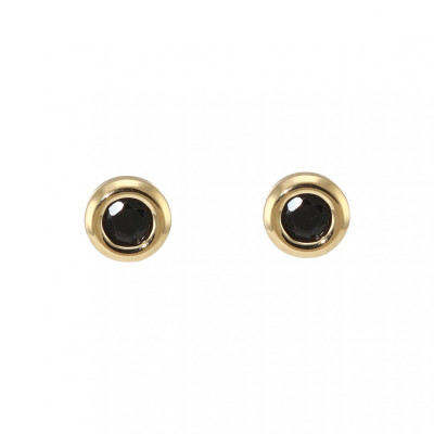 Boucles d'oreilles Pneu Or Jaune  Saphir 3.5mm