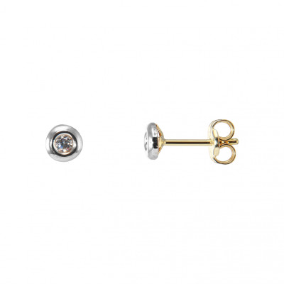 Boucles d'oreilles Pneu Or Rhodié Oxyde  4.2mm