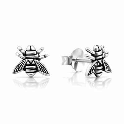 Boucles d'oreilles puces Argent 925 Abeille