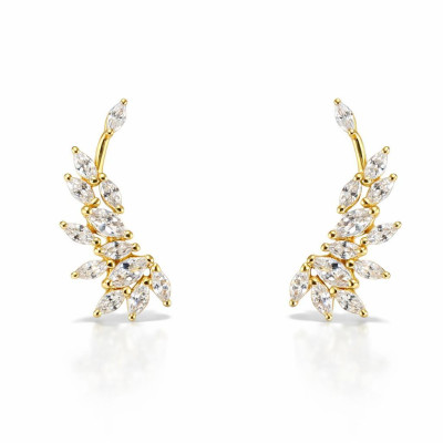 Boucles d'oreilles puces Argent 925 doré Oxydes de zirconium